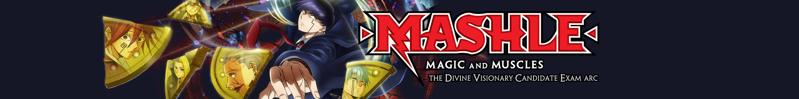 Mashle: Magic and Muscles - The Divine Visionary Candidate Exam Arc Banner